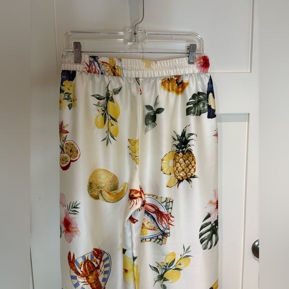 BAILEY 44 Ivory High Rise Pull On Wide Leg Pants Tropical Print - Picture 6 of 11